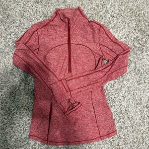 Lululemon Red Heathered Quarter-Zip Size 6